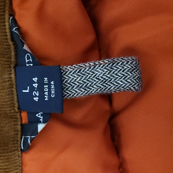 EUC Land's End Houndstooth snap puffer vest sz L - Picture 3 of 6